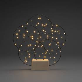 Rosace 5 cercles lumineux avec filament à poser 44cm 100 micro-LED ambré câble noir