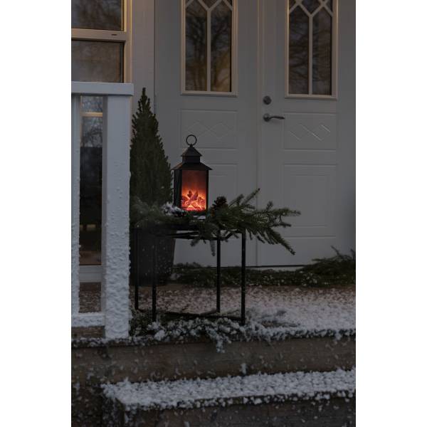 MISNODE Lanterne à flamme au charbon de bois, veilleuse LED alimentée par  piles, lanterne décorative, fausse lanterne de cheminée imitation charbon  de
