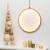 Cercle lumineux bois naturel 37cm Design LED blanc chaud interrupteur