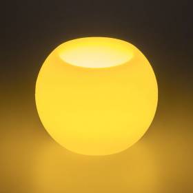Bougie boule lumineuse en cire ivoire effet flamme à piles H6cm LED blanc chaud