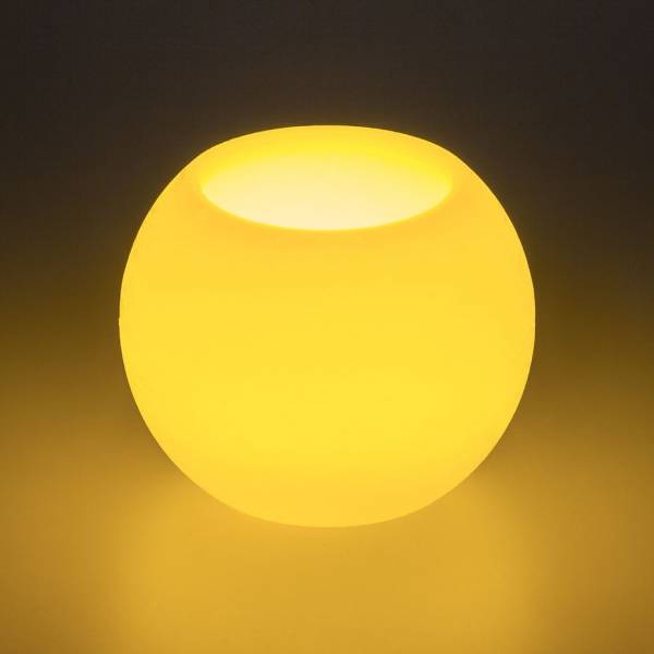 Bougie boule lumineuse en cire ivoire effet flamme à piles H6cm LED blanc chaud
