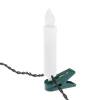 Guirlande de 20 bougies de sapin lumineuses blanches 8cm 20 LED blanc chaud effet flamme câble vert IP44