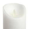 Bougie LED à piles cire véritable Blanche Flamme vacillante H10cm Timer Blanc chaud