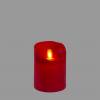 Bougie LED vraie Cire Rouge à piles Flamme vacillante H10cm Timer Blanc chaud