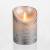Bougie LED en cire argentée imitation Flamme vacillante à piles H10cm Timer Blanc chaud