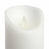 Bougie LED en cire naturelle Blanche à piles Flamme vacillante H12cm Timer Blanc chaud