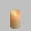 Bougie LED en cire Ivoire à paillettes H12,5cm Flamme oscillante à piles Blanc chaud Timer