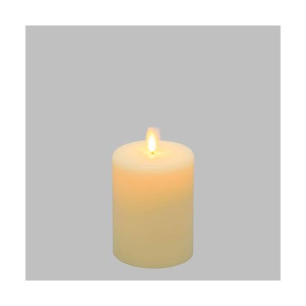 Bougie lumineuse LED cylindrique en cire ivoire flamme vacillante