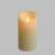 Bougie LED en cire pailletée Ivoire à piles Flamme vacillante réaliste H15cm Timer Blanc chaud