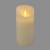 Bougie LED en cire Ivoire Flamme vacillante réaliste à piles H18cm large 9cm Timer Blanc chaud