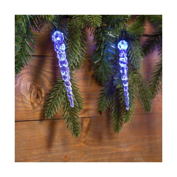 Guirlande lumineuse glaçons stalactites 40 LED bleu lumière fixe 8M câble vert 24V