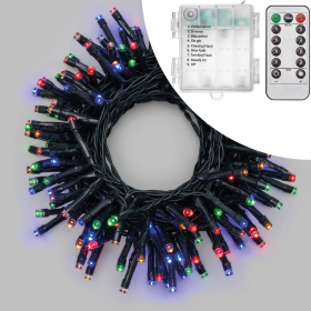 Guirlande lumineuse à piles dimmable télécommande 12m 300 LED multicolore 8 modes lumière IP44