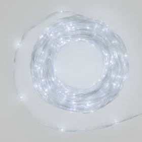 Guirlande lumineuse gouttes 30m 400 LED haute luminosité blanc froid 8 modes lumière câble transparent IP44
