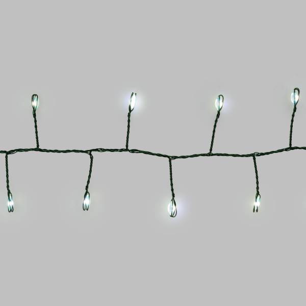 Guirlande lumineuse Boa 6cm 1000 MicroLED blanc froid 8 modes timer câble métal vert IP44