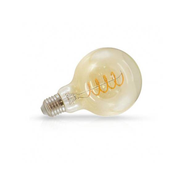 Ampoule vintage Globe G95 4W 2700k E27 filament spirale verre professionnelle