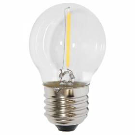 Ampoule Guinguette plastique transparent 1W filament LED culot E27 blanc chaud G45