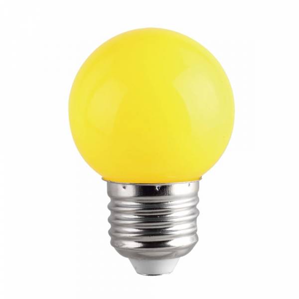 Ampoule LED Guinguette jaune E27 1W G45 plastique professionnelle