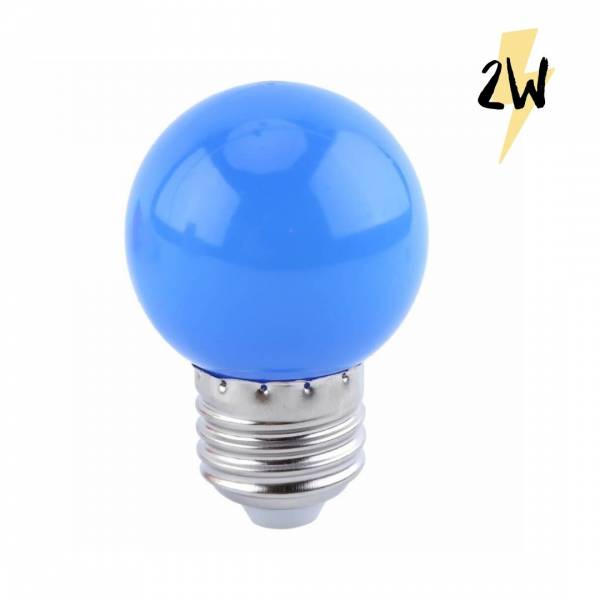 Ampoule 2W bleue LED pour guirlande Guinguette culot E27 en plastique