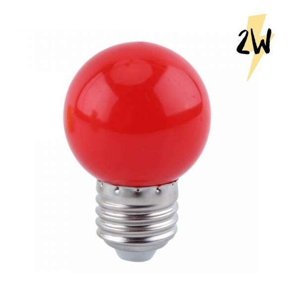 Ampoule 2W rouge LED pour guirlande Guinguette culot E27 en plastique