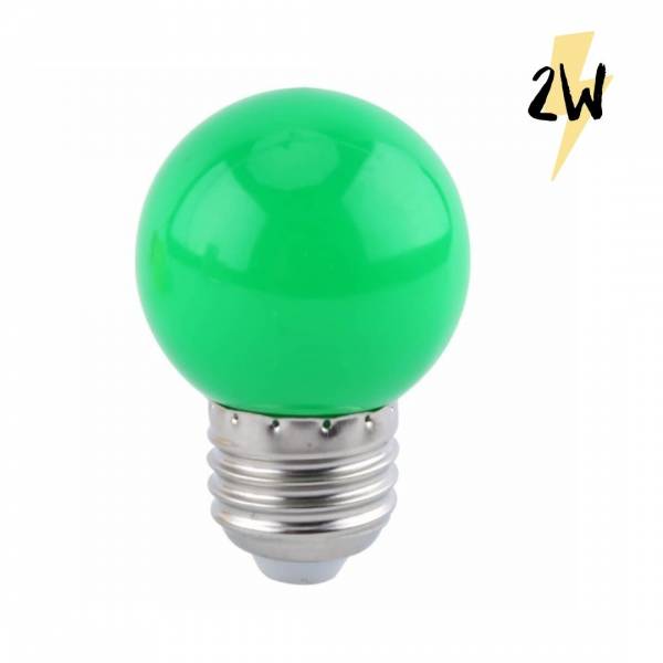 Ampoule 2W verte LED pour guirlande Guinguette culot E27 en plastique