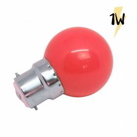 Ampoule led plastique B22 1W Rouge pour guirlande guinguette qualité professionnelle