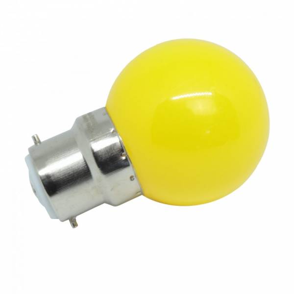 Ampoule led plastique B22 1W Jaune pour guirlande guinguette qualité professionnelle