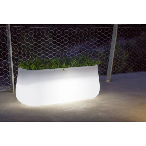 Jardinière lumineuse extérieure blanche CAMELIA LED E27 blanc froid 43 litres IP65 230V