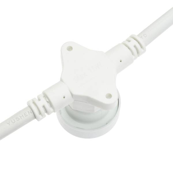 Guirlande guinguette extérieure câble blanc 5M 5 douilles E27 prolongeable IP44 Lotti 230V