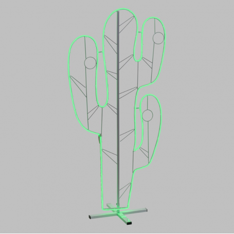 Lampe néon déco cactus vert professionne