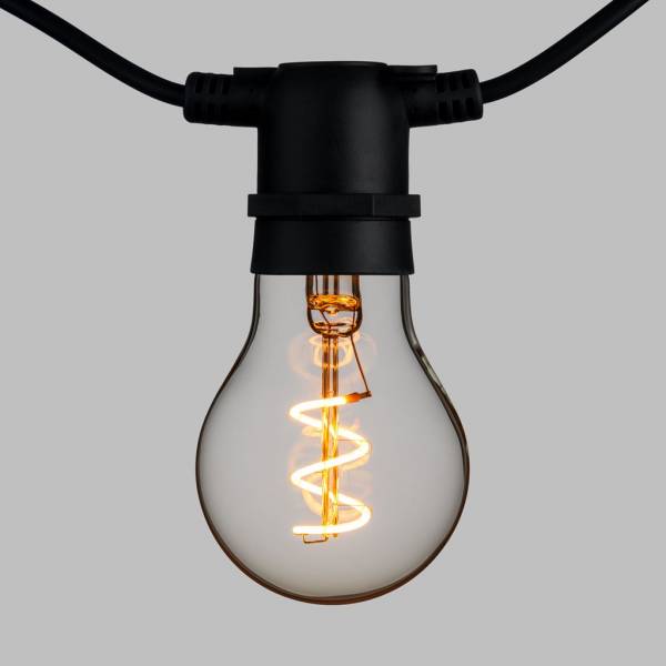Ampoule LED à filament spirale vintage pour guirlande 36V basse tension 0.4W blanc chaud verre