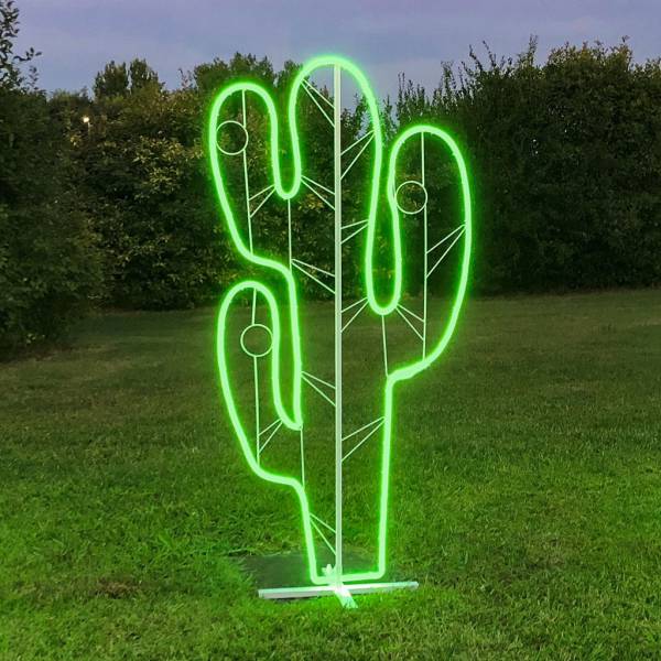 Location cactus vert lumineux 165cm terrasse jardin néon LED extérieur