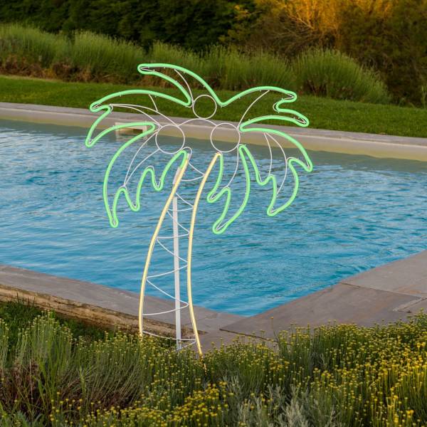 Location Palmier lumineux 120CM déco jardin piscine plage Lampe néon LED extérieur