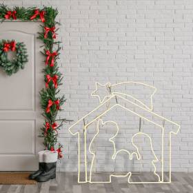 Location Crèche lumineuse 3D led blanc chaud décor de Noël