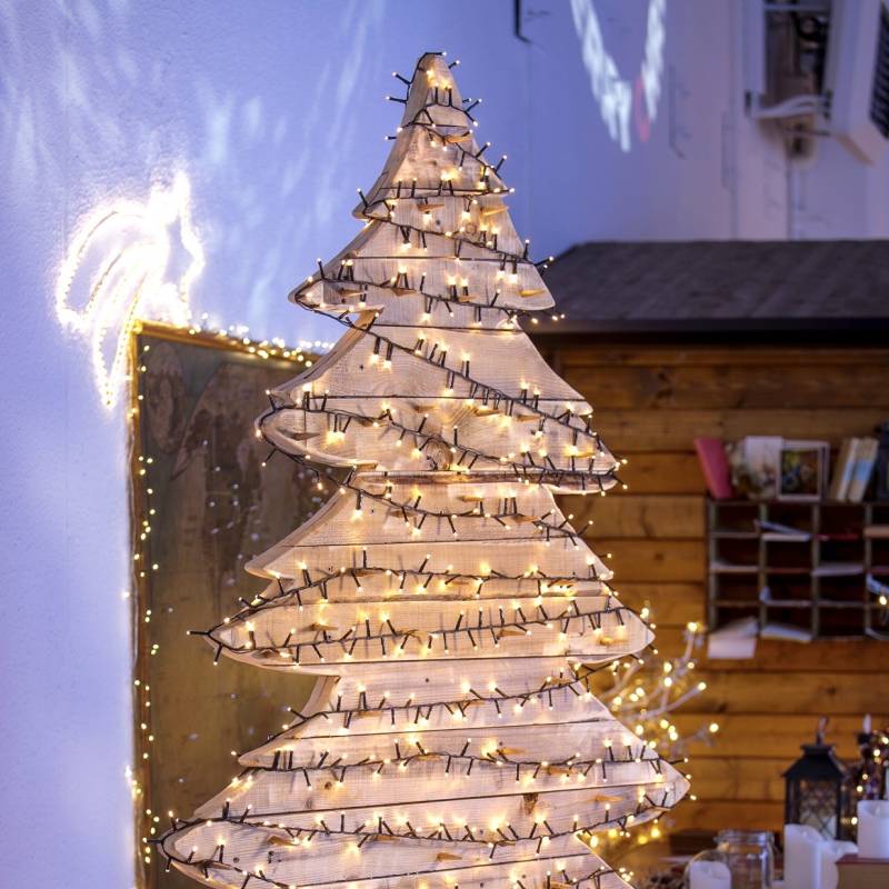 Guirlande de Noël LED multicolore 48,5M 8 modes mémoire timer verte  extérieur