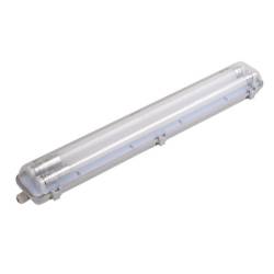 Réglette double néon LED pour tube T8 120CM 36W blanc froid 6000 kelvin IP65 étanche plastique