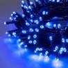 Guirlande extérieure 12,8M 320 LED bleu 8 jeux de lumière câble vert 31V IP44