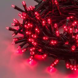 Guirlande lumineuse rouge 12,8M 320 LED 8 modes câble vert IP44 31V