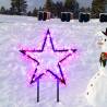 Étoile lumineuse à planter 55cm 80 Led RGB 48 effets Wonder Lotti télécommande