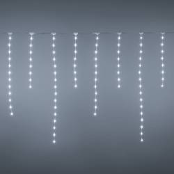 Guirlande stalactites chute de neige 3m H80cm 220 LED gouttes blanc froid câble transparent