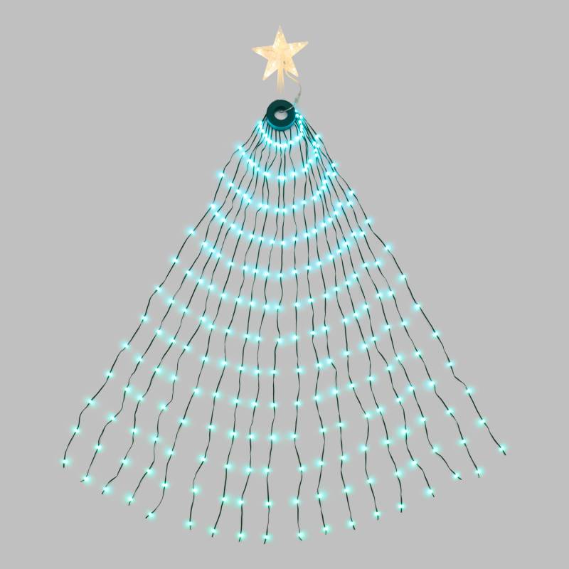 Guirlande lumineuse LED 12 étoiles Sapin de Noël rideau lumineux IP44 blanc  chaud