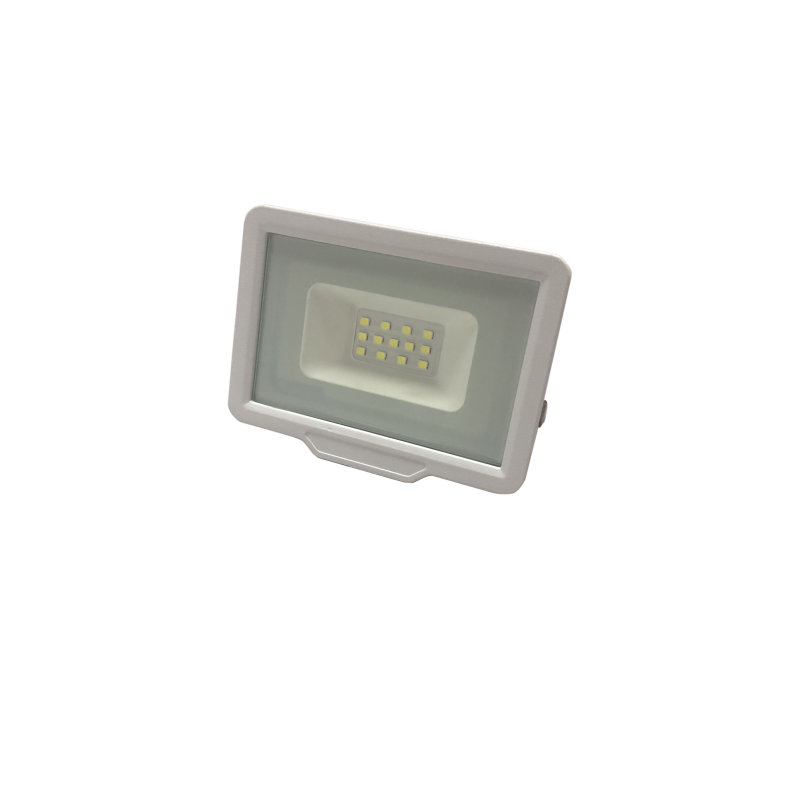 Projecteur LED 10W blanc chaud armature blanche IP65 extérieur 