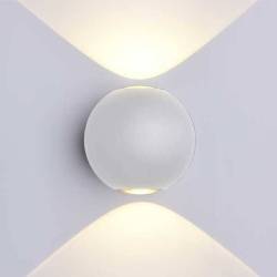 Applique extérieure murale LED boule grise Blanc chaud IP54 6W professionnelle 