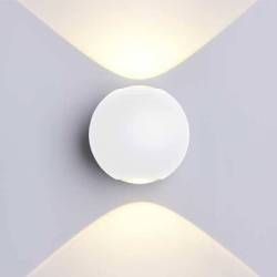 Applique exterieure LED murale boule Blanc chaud 3000k IP54 6W professionnelle 