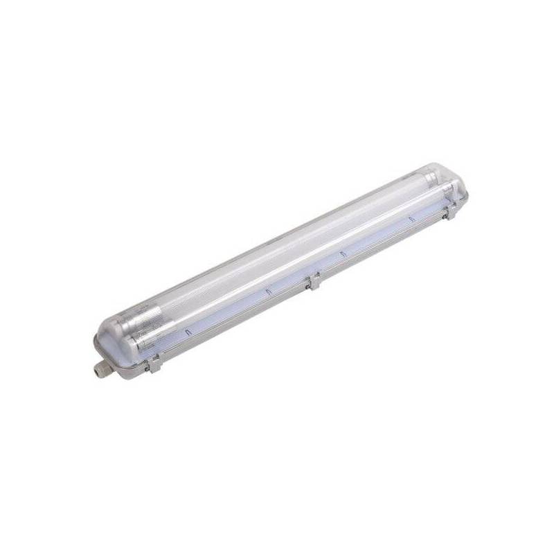 Réglette double néon LED pour tube T8 120CM 36W blanc neutre 4500 kelvin  IP65 étanche plastique