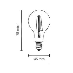 Ampoule LED G45 4W E14 2700k filament blanc chaud professionnelle 