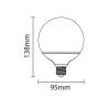 Ampoule LED E27 Globe G95 mm 12W 2700k blanc chaud professionnelle 
