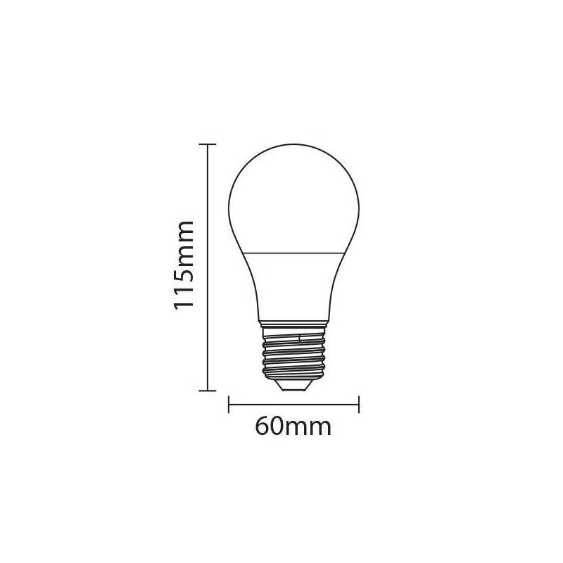 Ampoule LED A60 E27 10W 2700k blanc chaud professionnelle 