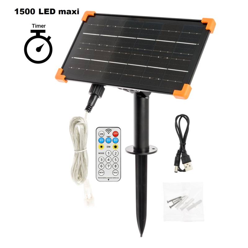 Panneau solaire ou rechargeable USB 1500 LED max pour guirlande SMART Connect Lotti 8 jeux de lumières
