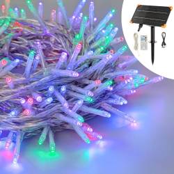 Guirlande lumineuse solaire 10M 100 LED multicolore câble transparent SMART Connect Lotti