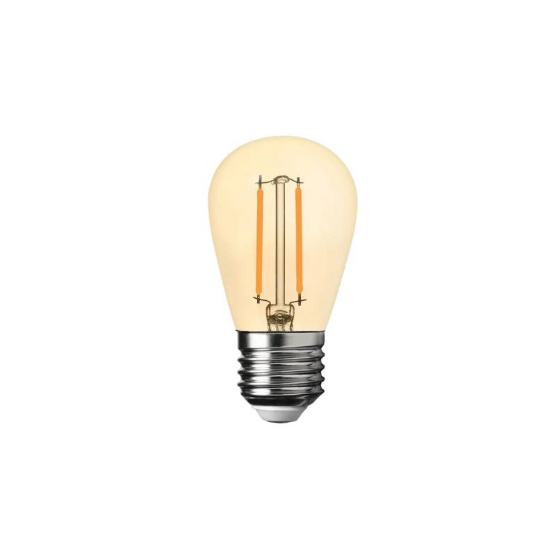 Ampoule Guinguette filament 1W E27 LED blanc chaud 2700k ST45 verre ambré